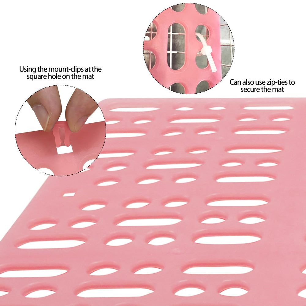 Tapete Zmpkhba rosa para jaula, aporta limpieza y confort para conejos.