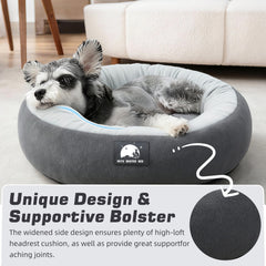 ZNOFAN cama donut suave para gato, primer plano de felpa acogedora