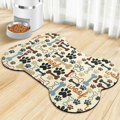 Zoeeya almohadilla para comida de perro con forma de hueso, ideal para evitar derrames.