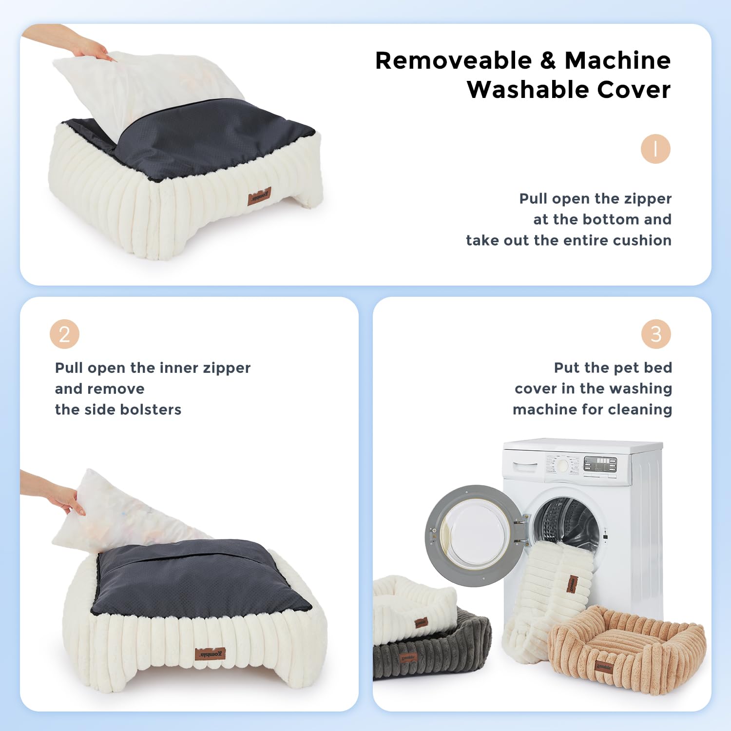 Con ZOMISIA, cama cómoda para gatos y perros medianos para dormir plácidamente