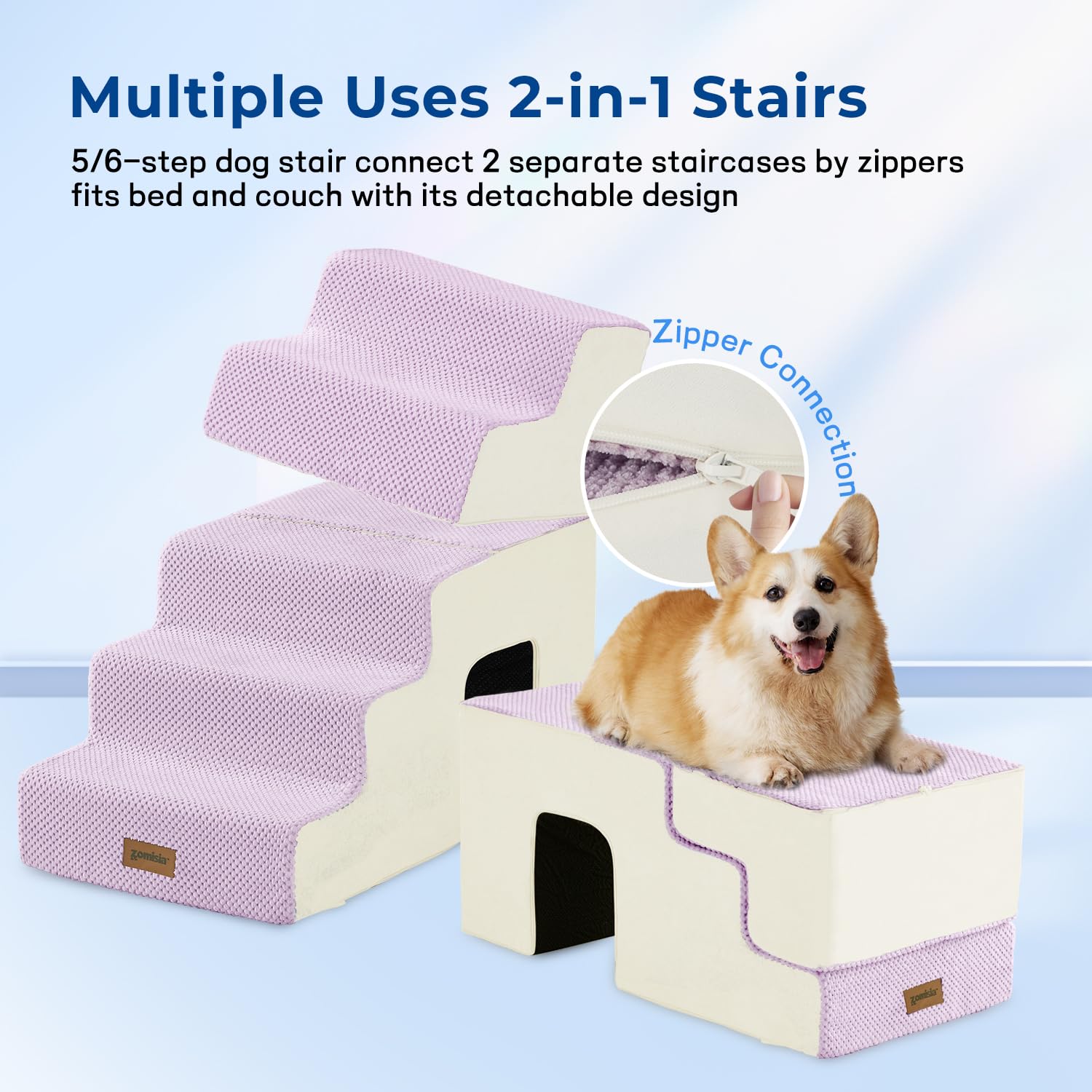 ZOMISIA escalones para perros, funda lavable, higiene sencilla para mascotas.