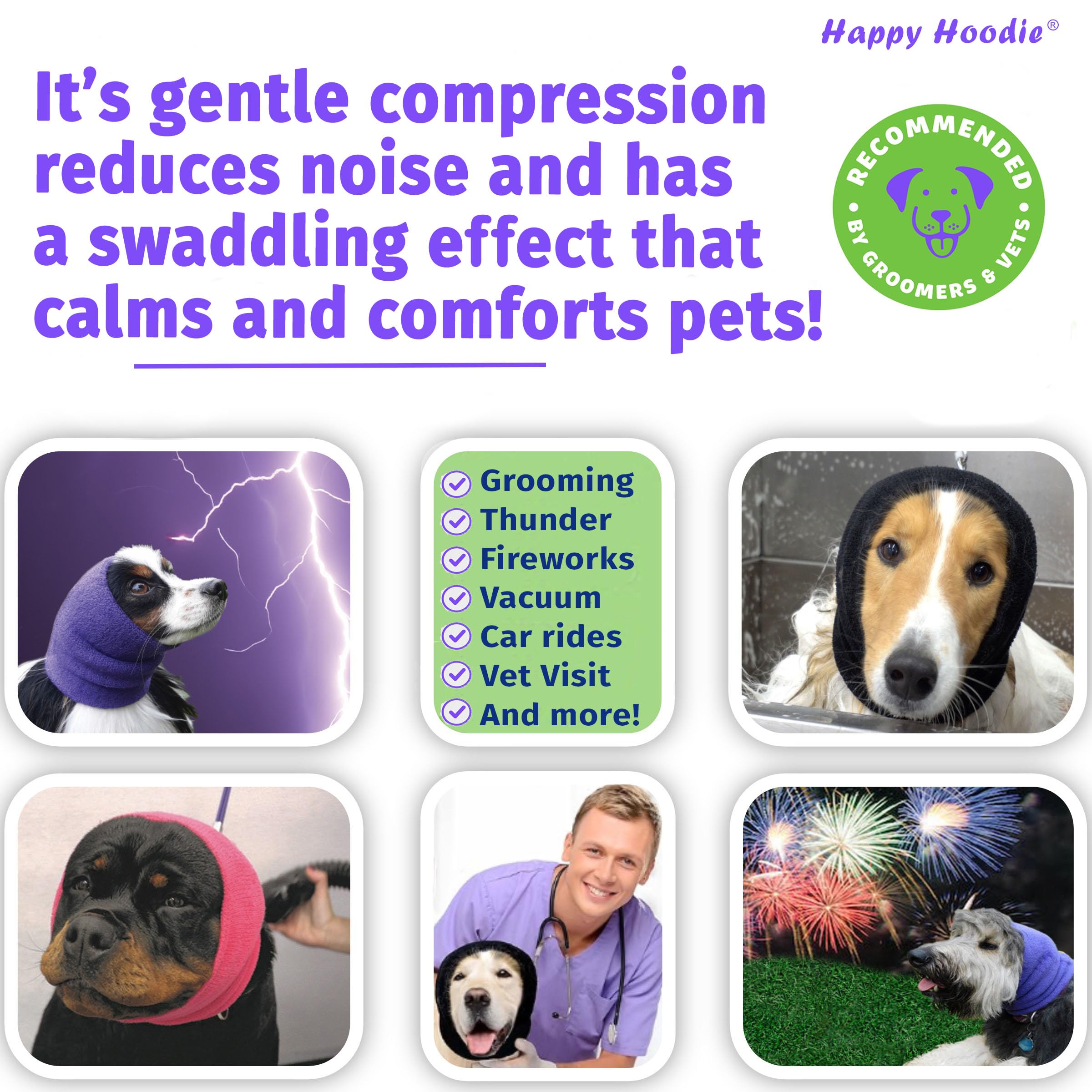 ZONI PETS Happy Hoodie uso en grooming para facilitar recorte y cepillado.