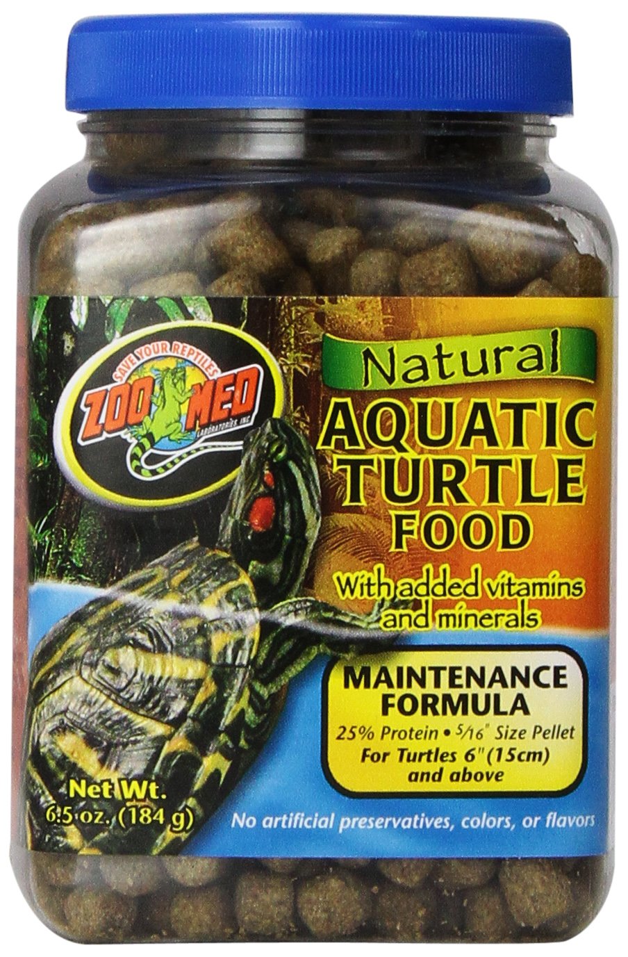 Zoo Med Alimento natural para tortugas acuáticas en pellets de mantenimiento.