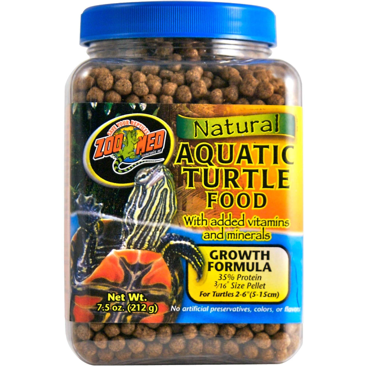 Zoo Med Alimento para tortugas acuáticas en pellets flotantes, ideal para dieta balanceada