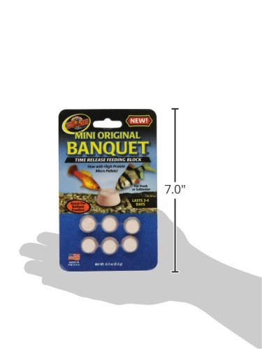 Zoo Med Banquet Block Mini, alimento de liberación lenta para acuarios de agua dulce y salada.