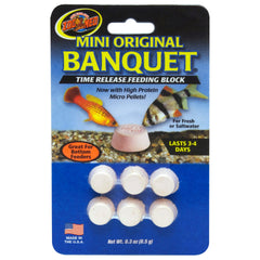 Zoo Med Banquet Block Mini, bloque de alimentación para peces, libera nutrientes lentamente.