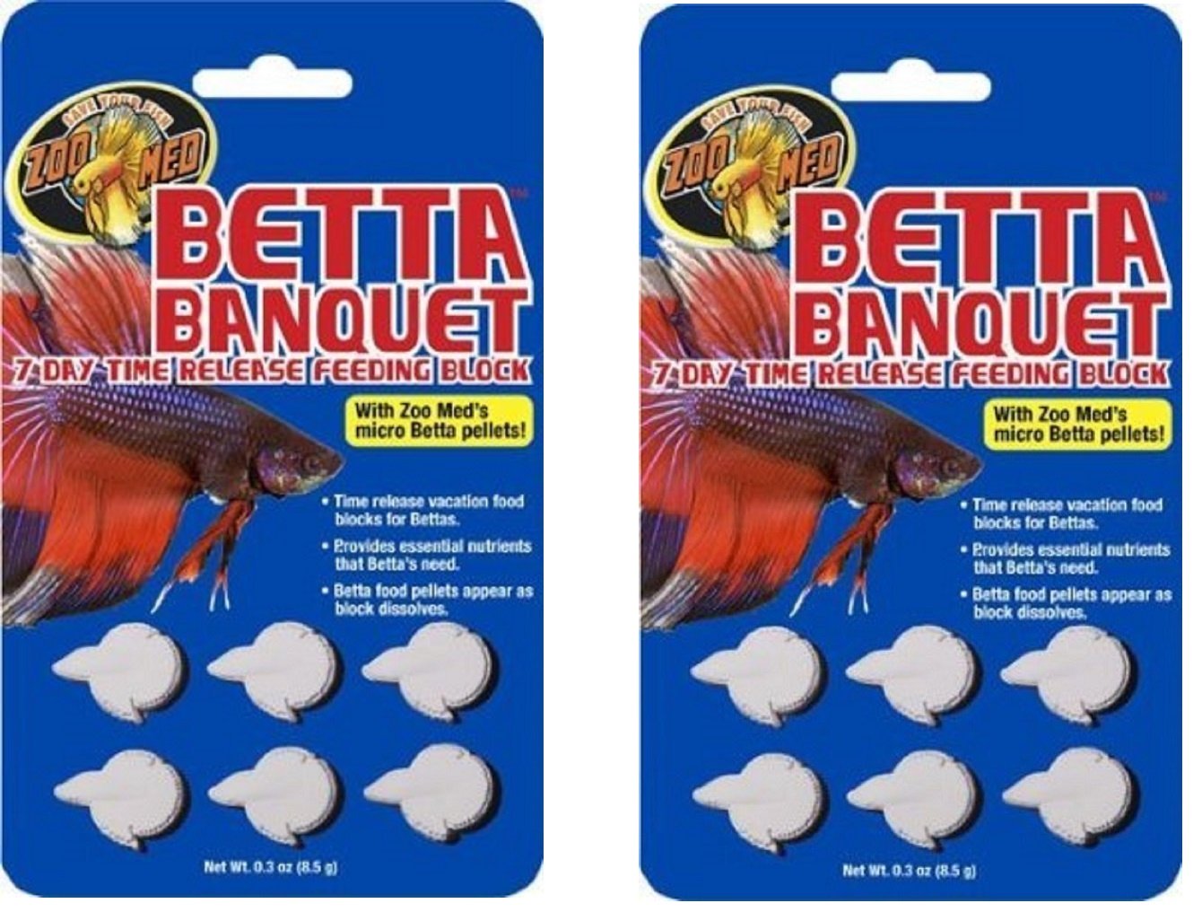 Zoo Med Betta Banquet Bloques: alimentación lenta para bettas, ideal para viajes breves