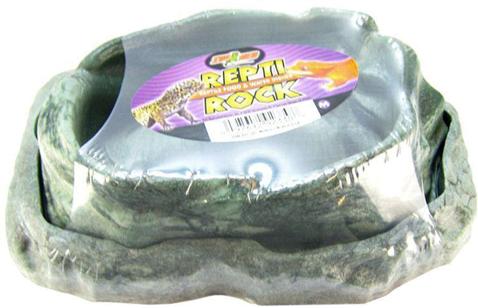 Zoo Med Conjunto Reptil Rocoso Alimento: cuenco robusto que imita roca natural para reptiles