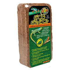 Zoo Med Eco Earth ladrillo coco expandible para sustrato de reptiles.