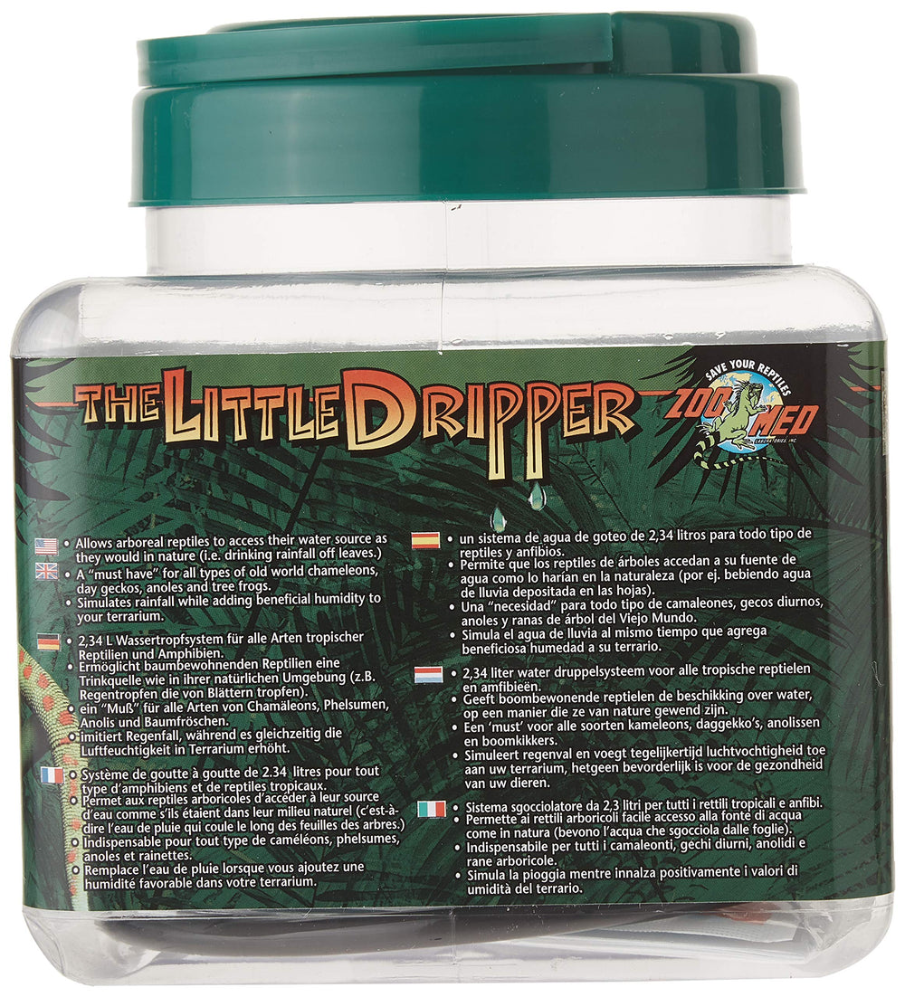 Zoo Med Little Dripper: aporta humedad natural al terrario sin estancamiento.