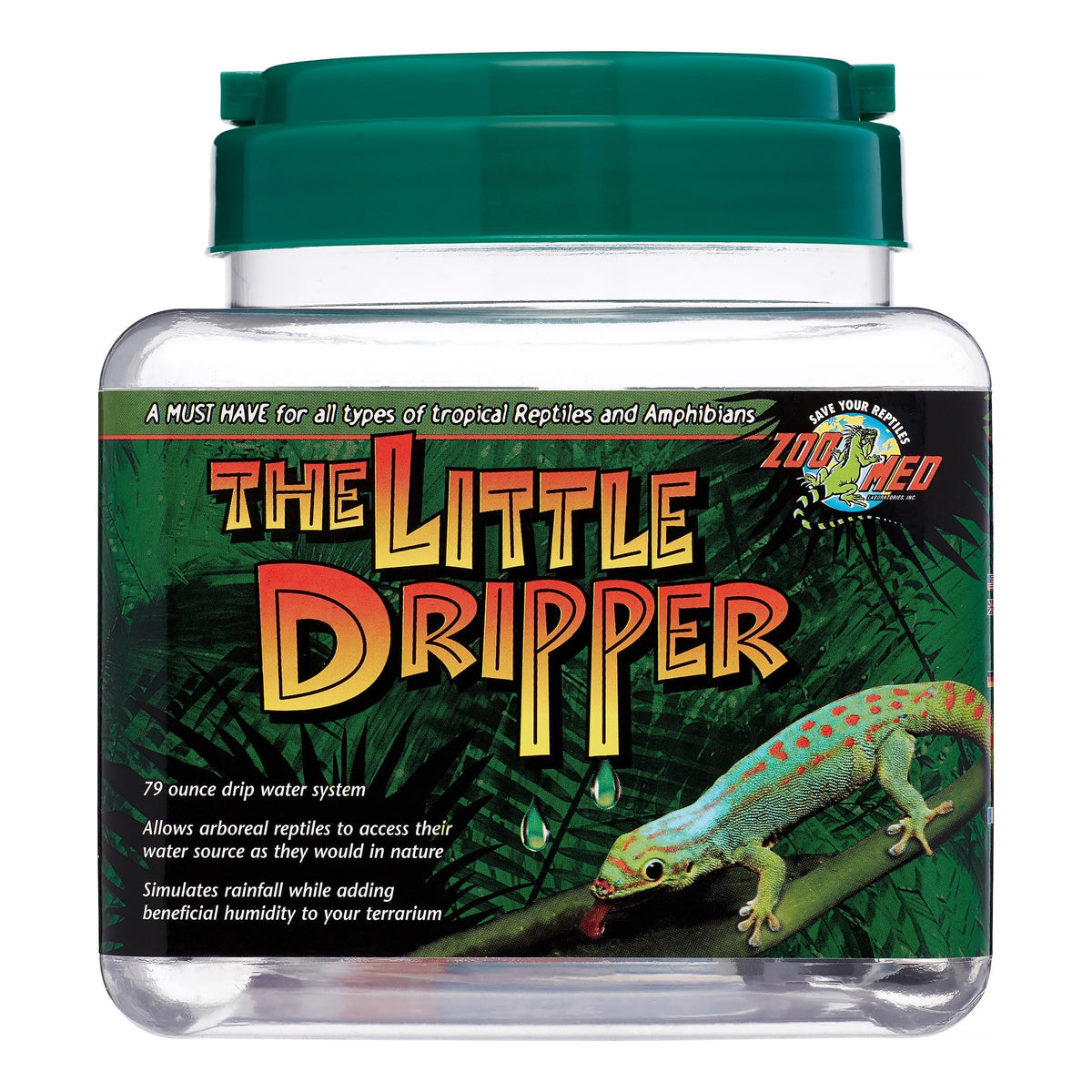 Zoo Med Little Dripper: sistema de goteo que simula lluvia para hidratar el terrario.