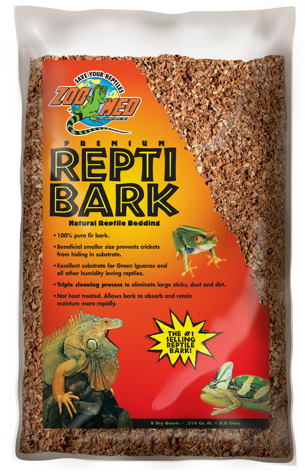 Zoo Med ReptiBark: corteza de abeto, sustrato natural que ayuda a mantener la humedad en el terrario