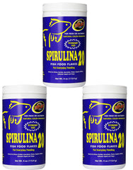 Zoo Med Spirulina 20 Escamas para peceras, empaque de tres frascos