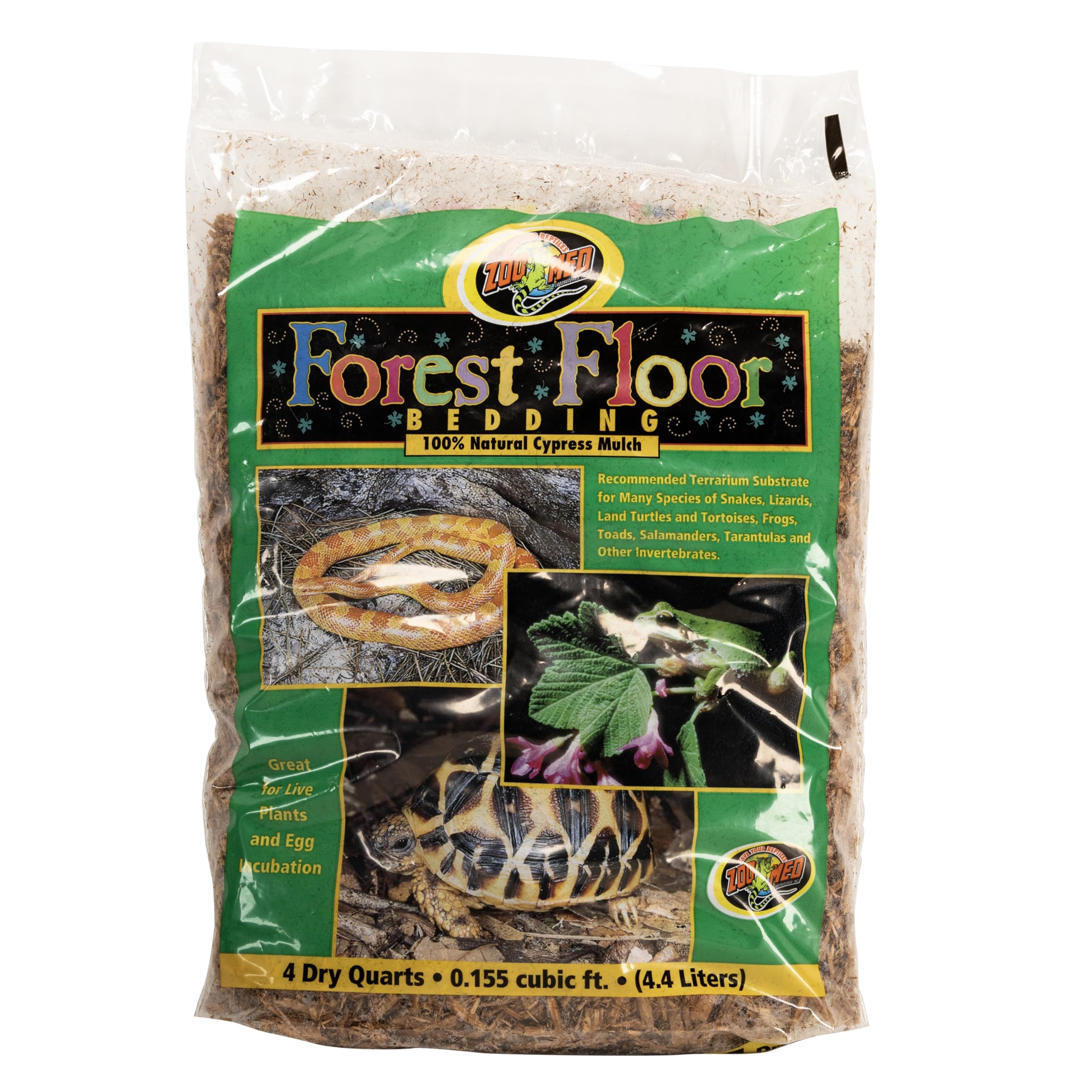 Zoo Med sustrato bosque para terrario 4 qt, aspecto natural y humedad estable.
