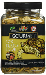Zoo Med Gourmet Box Turtle Food, envase práctico para alimentación diaria.