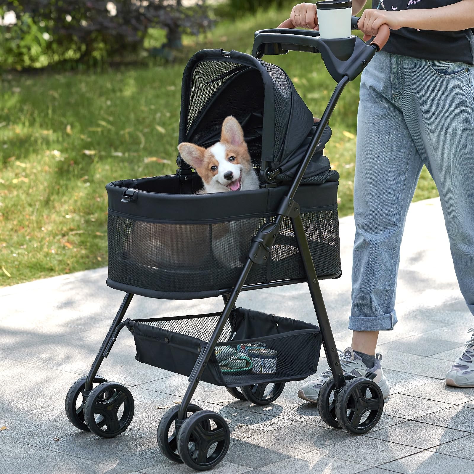 Zoosky paseador 3 en 1 para mascotas, transporte cómodo en exteriores