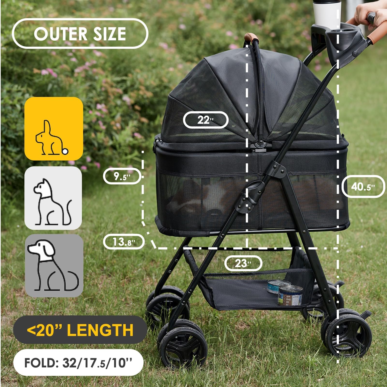 Zoosky paseador para perros pequeños, seguro y cómodo para paseos diarios