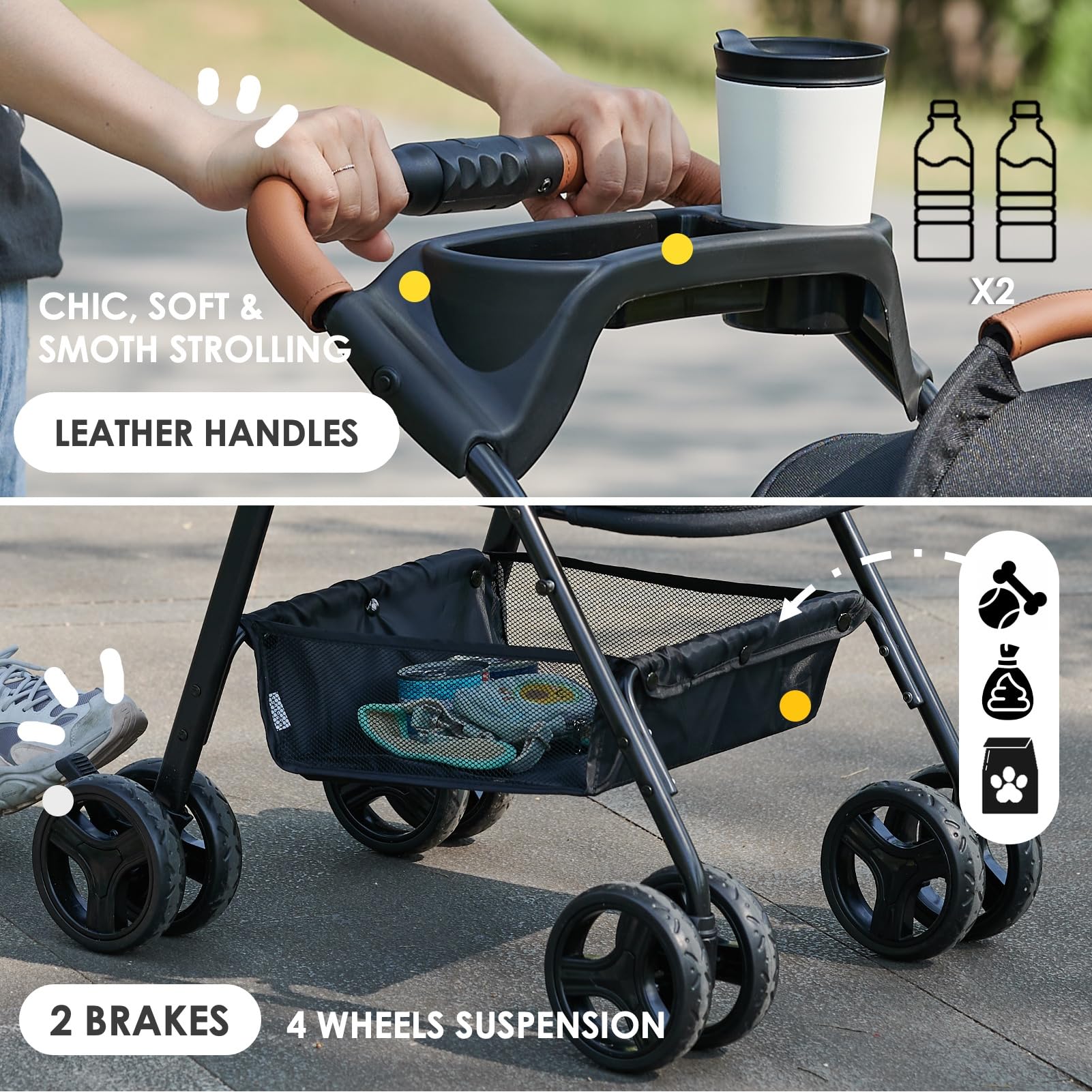 Zoosky sombrillas ajustables que protegen del sol durante el paseo