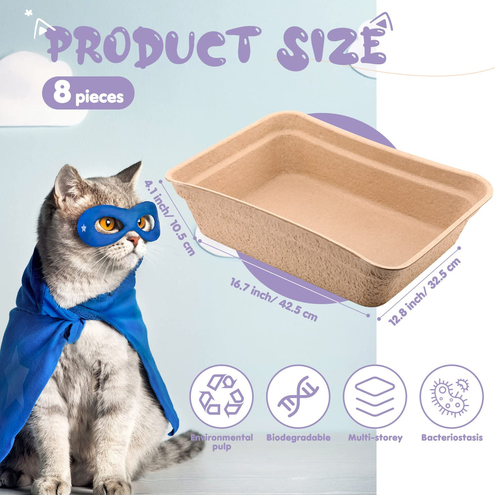 Zopeal caja-arena-desechable-de-papel-resistente, dos-en-uno para gatos.