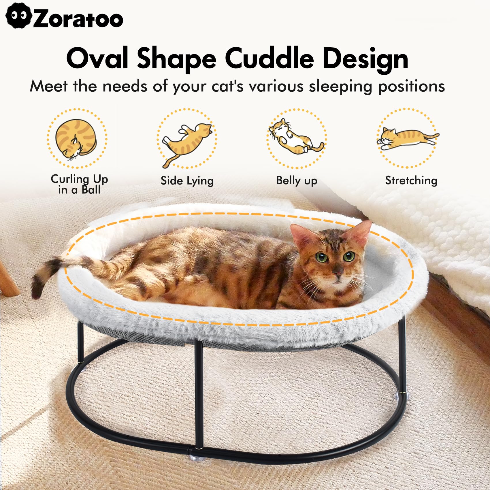 Zoratoo detalle del acolchado en la hamaca para gatos.