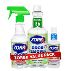 ZORBX botella de 2 oz para eliminar olores sin aroma en uso puntual