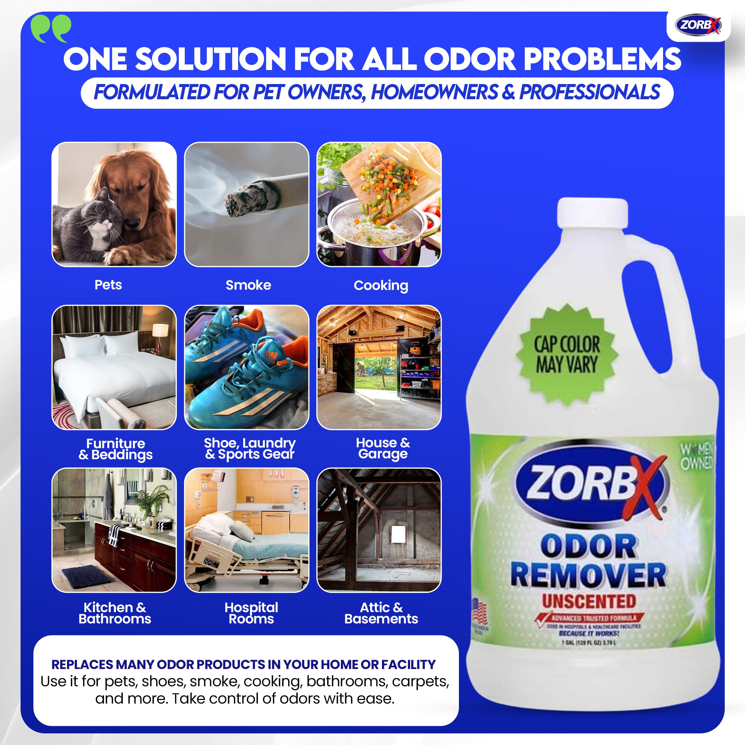 ZORBX Eliminador para sala y hogar, mejora la frescura del ambiente