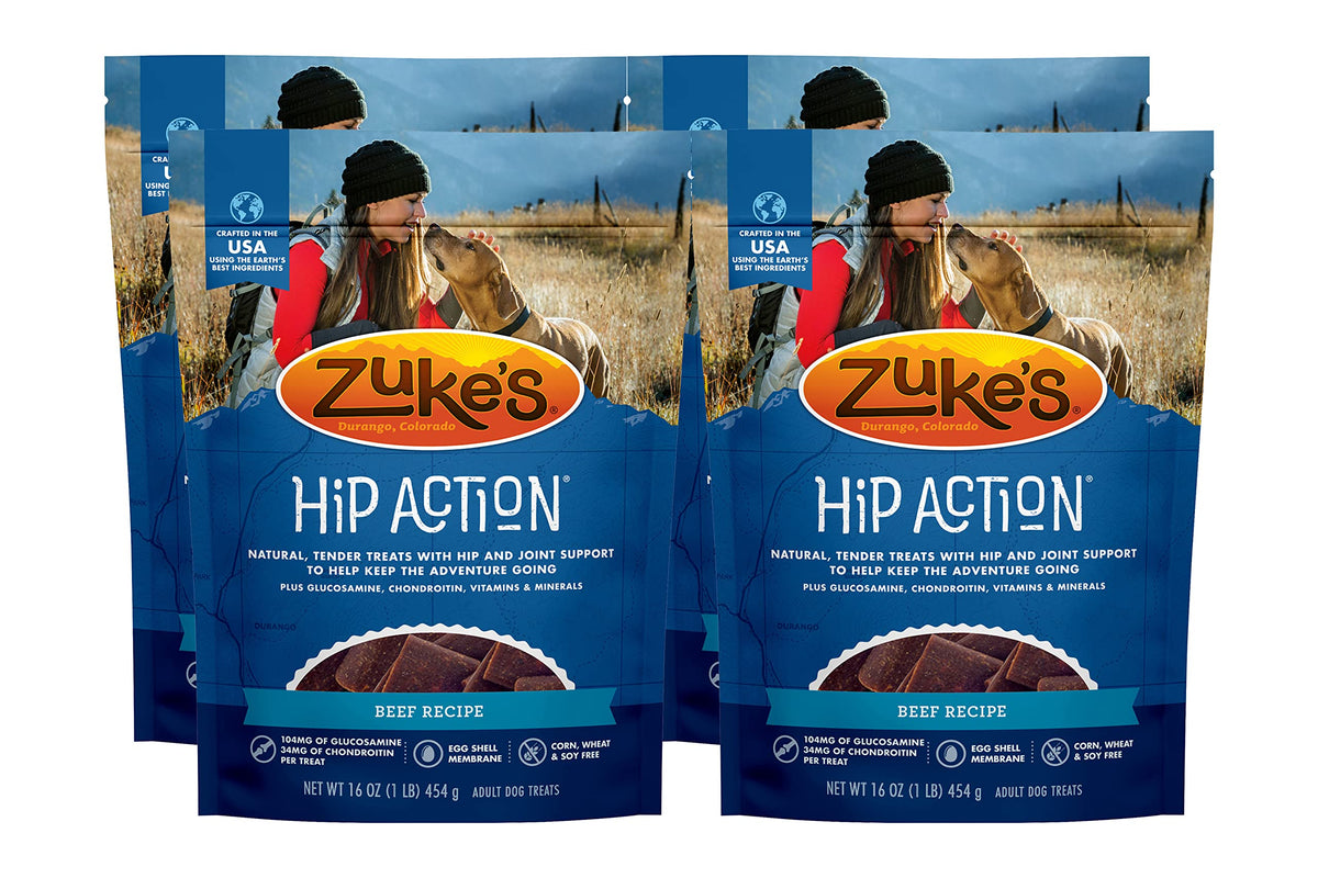 Zuke's Hip Action empaque USA, fácil almacenamiento de premios para perros