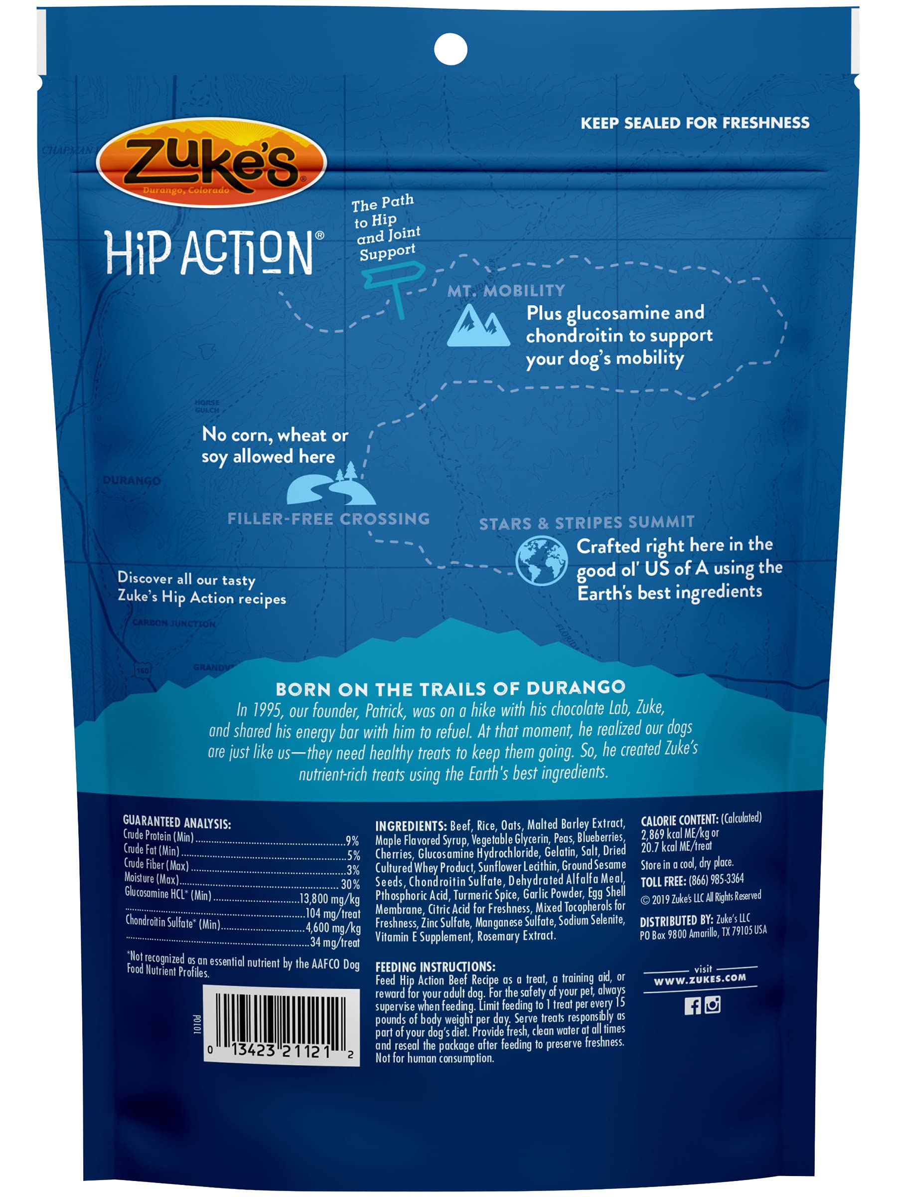 Zuke's Hip Action trozos naturales, sabor suave para perros activos