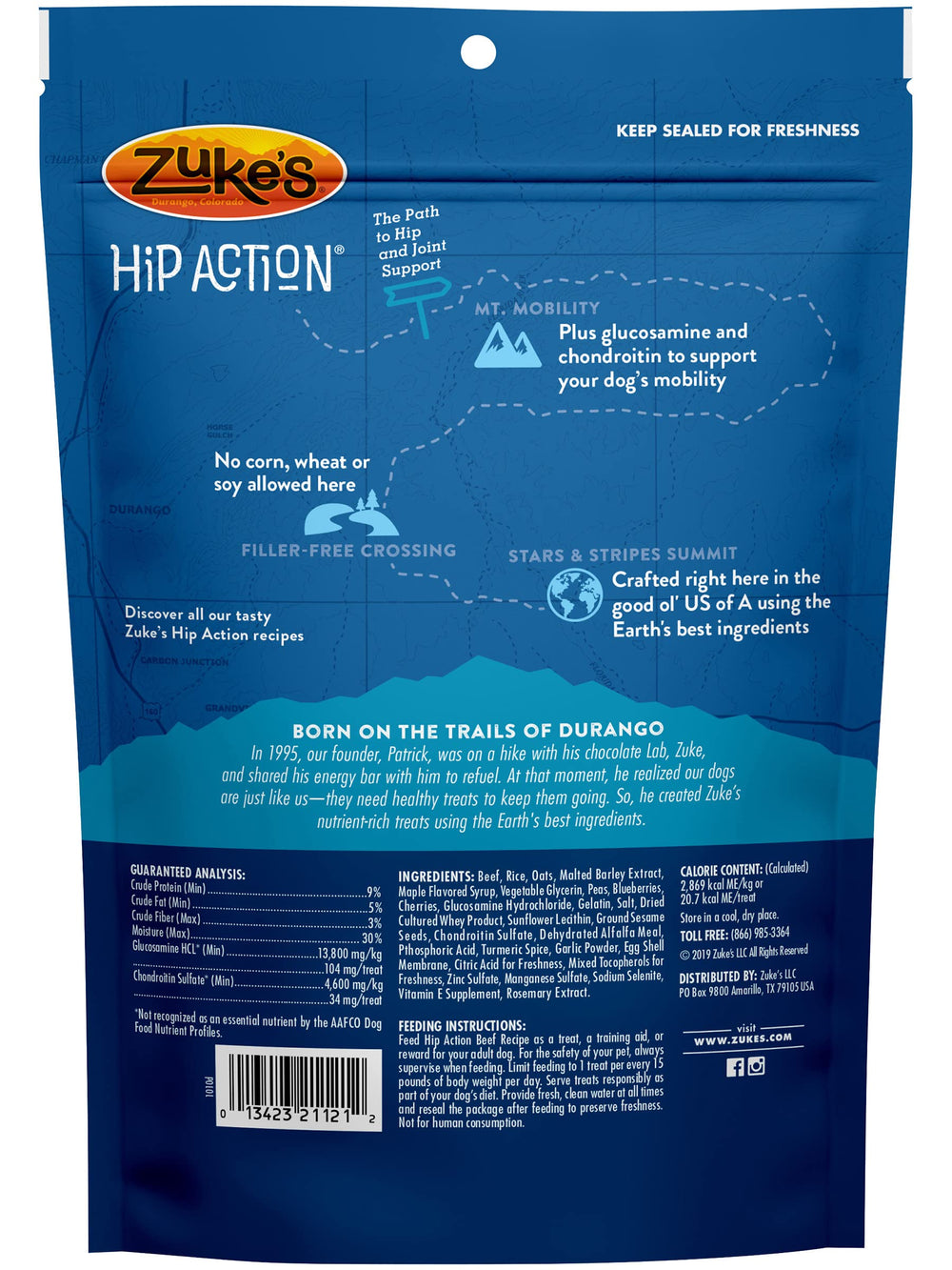 Zuke's Hip Action trozos naturales, sabor suave para perros activos