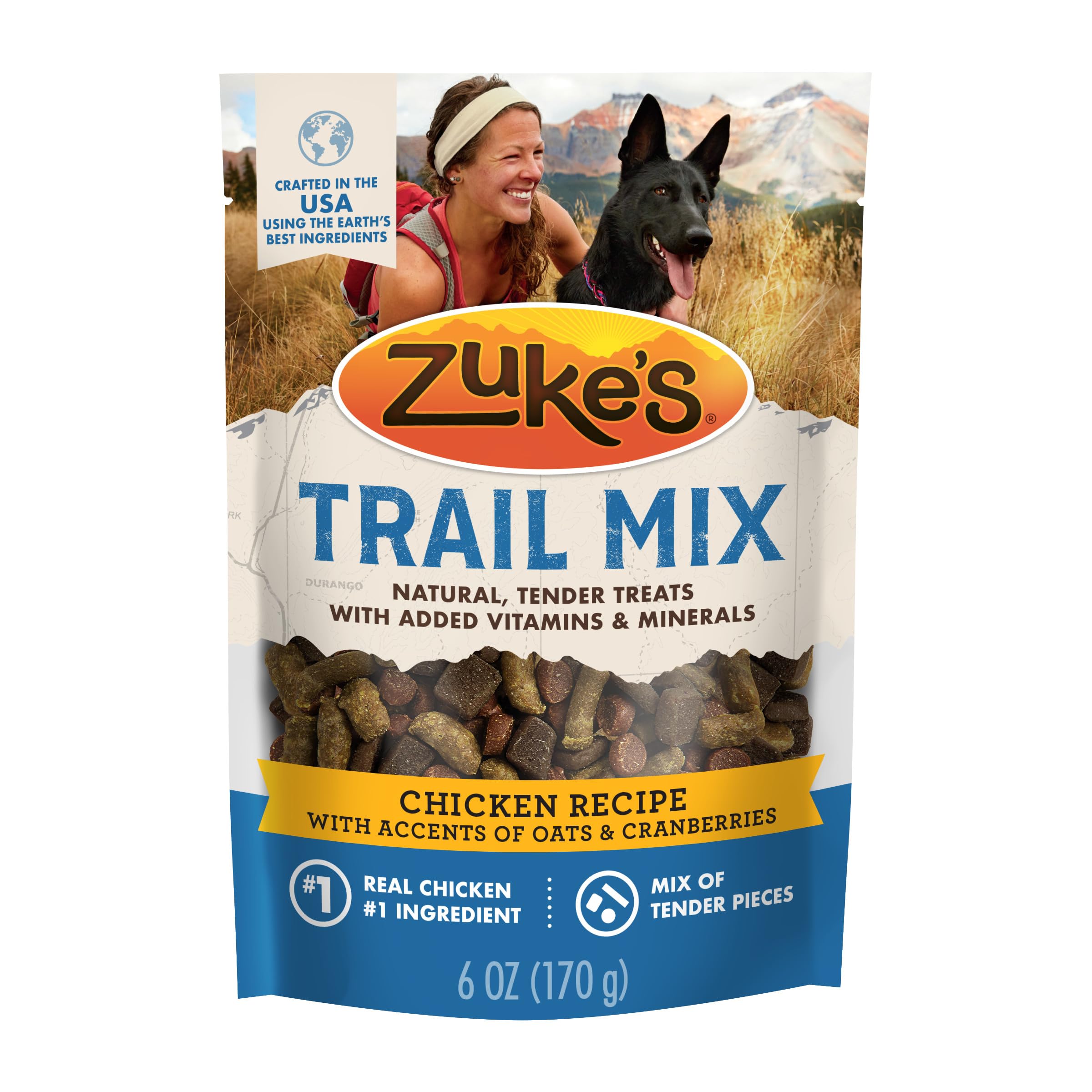 Zuke's mezcla para perros con pollo real y avena, trocitos para entrenamiento y recompensa