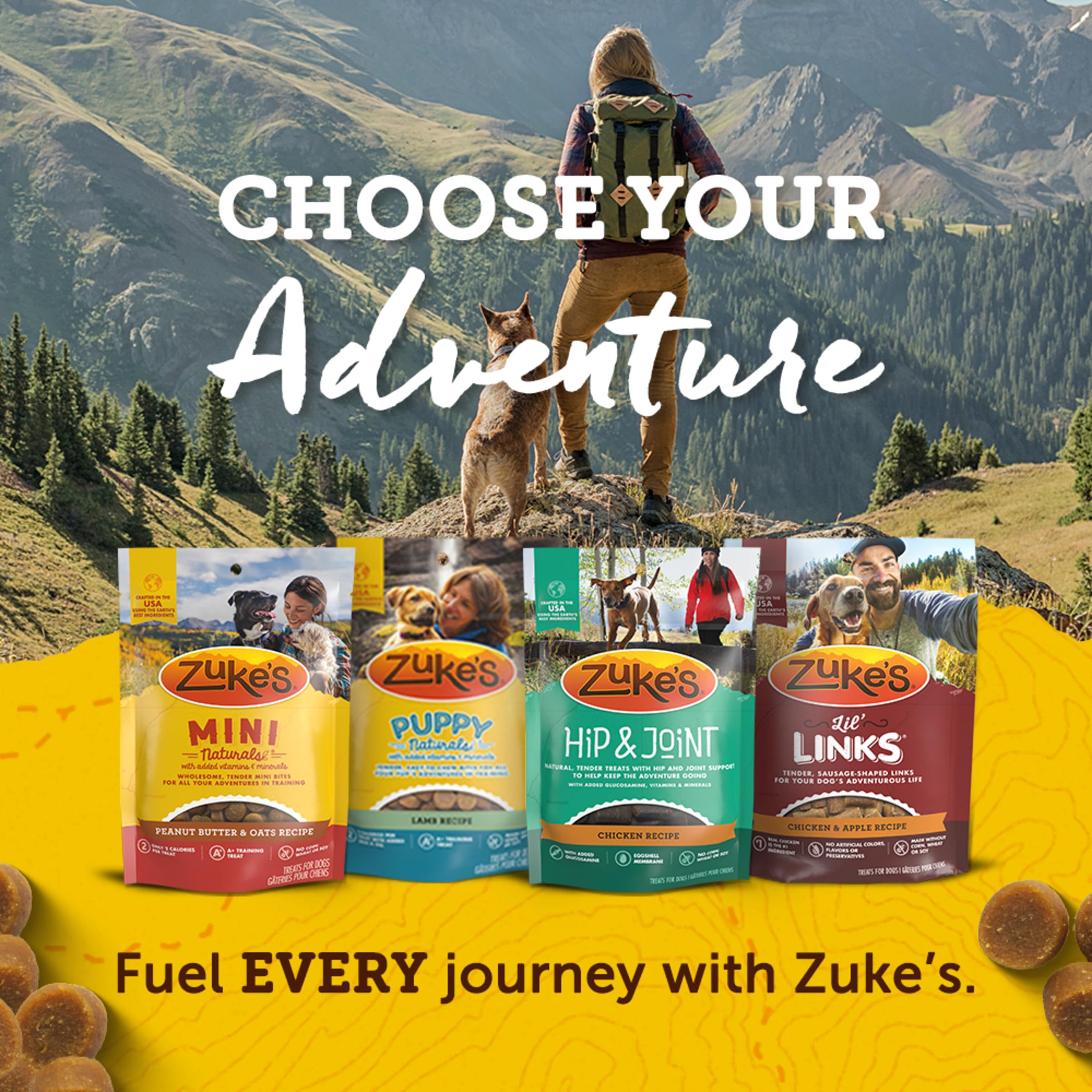 Zuke's Mini Naturals bolsa con cierre, perfecto para viajes.