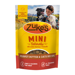 Zuke's Mini Naturals peanut butter and oats bag for on-the-go training rewards