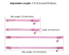 Collar Zulinlong rosa con diseño reflectante para mayor visibilidad nocturna.