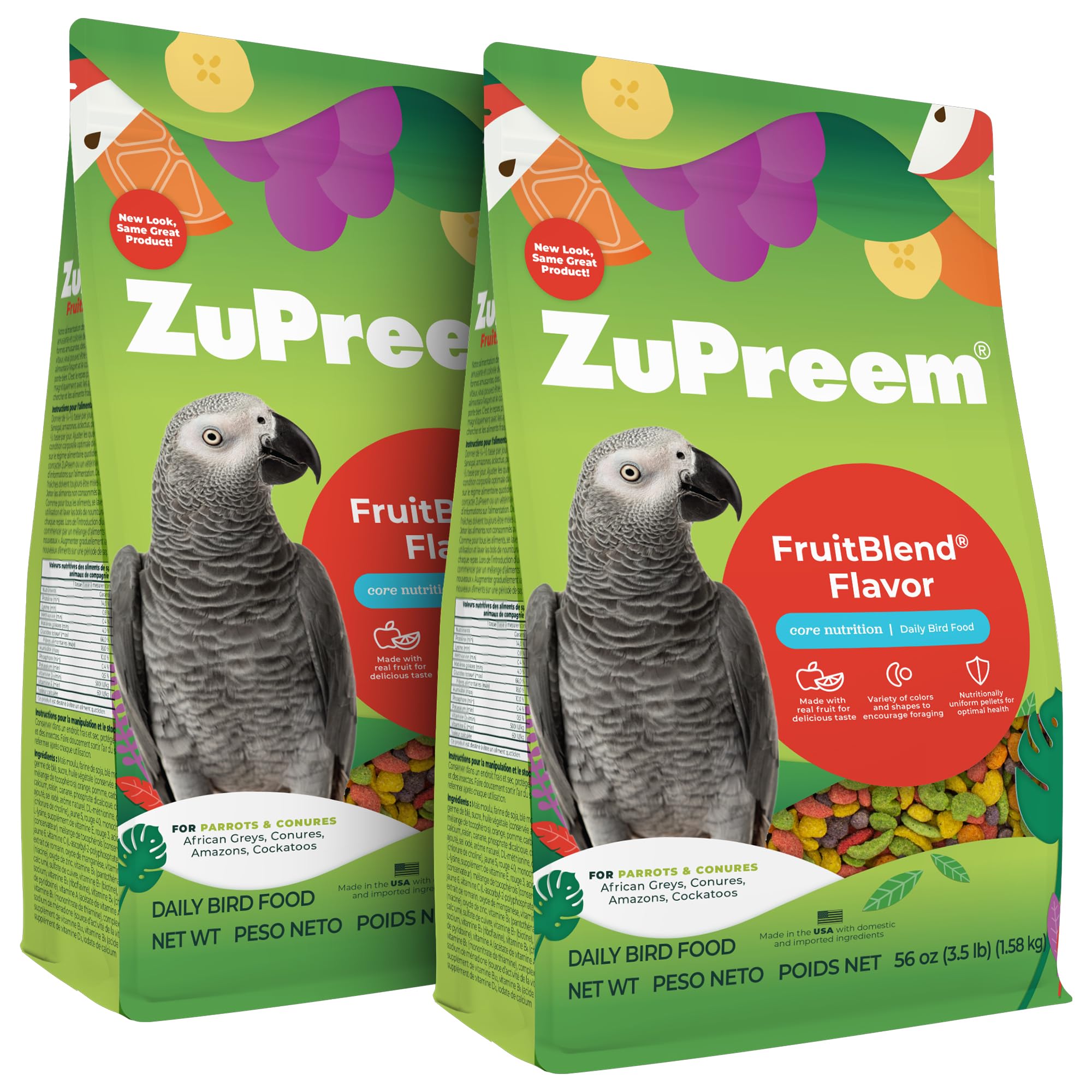 ZuPreem FruitBlend pellets de frutas coloridas para una dieta balanceada