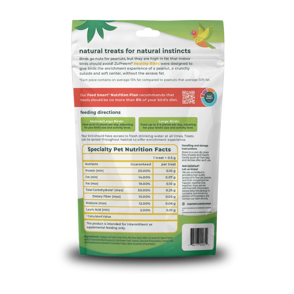 ZuPreem Healthy Bites con aceite de larvas de mosca negra, posible apoyo a defensas.