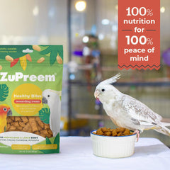 ZuPreem Healthy Bites para cacatúas y caíques, opción con menor grasa.