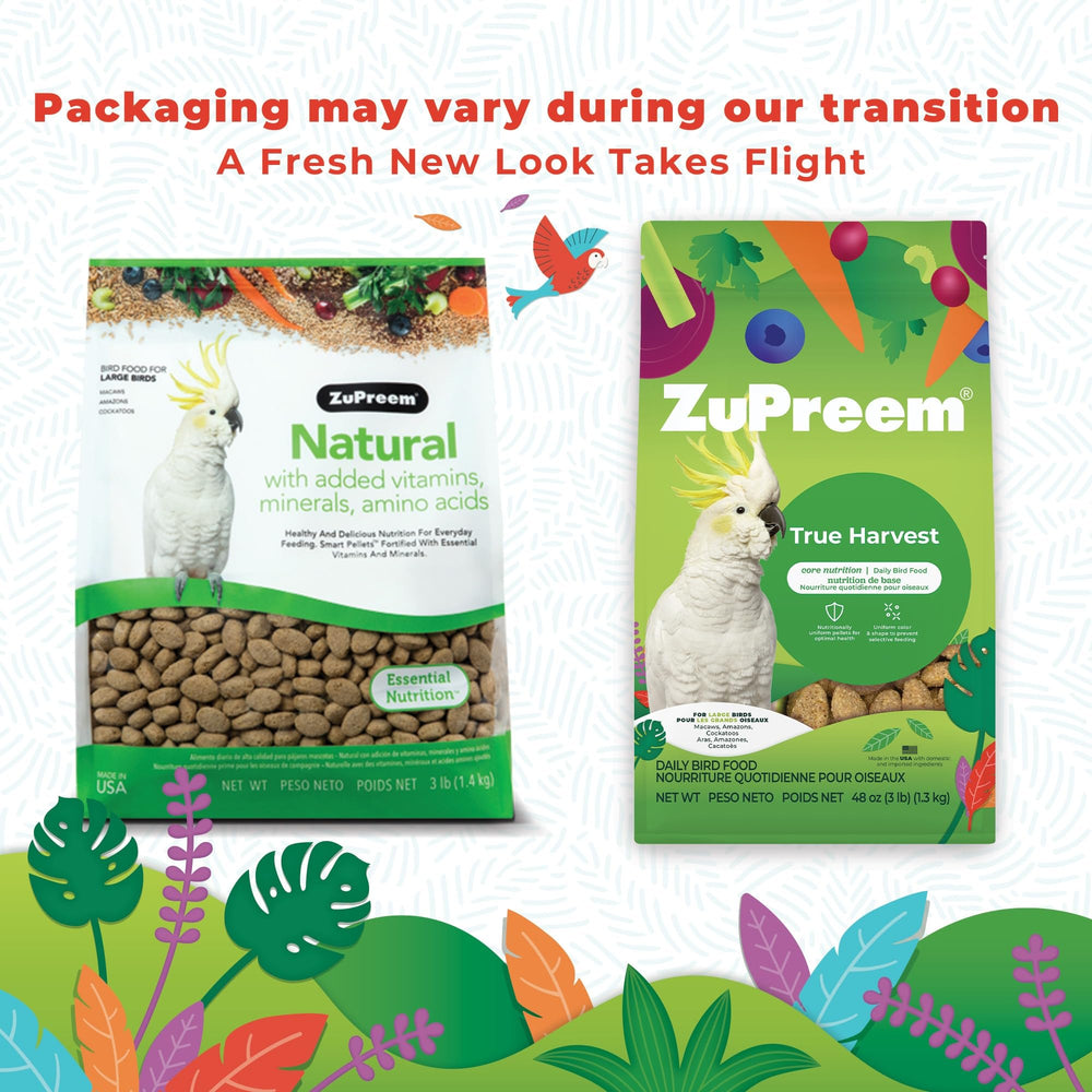 ZuPreem Natural para cacatúas: granulación ideal para aves grandes.