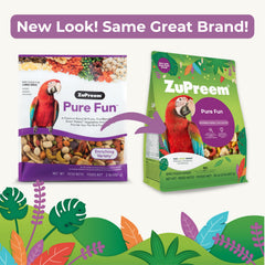 ZuPreem Pure Fun: pellets FruitBlend para aves grandes, promueven variedad y estimulación diaria.