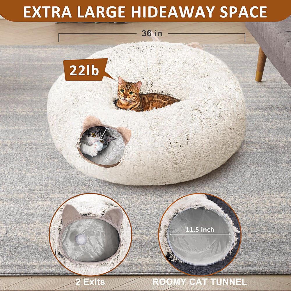 ZVBEK tunel gato tacto suave, comodidad para siestas entre juegos