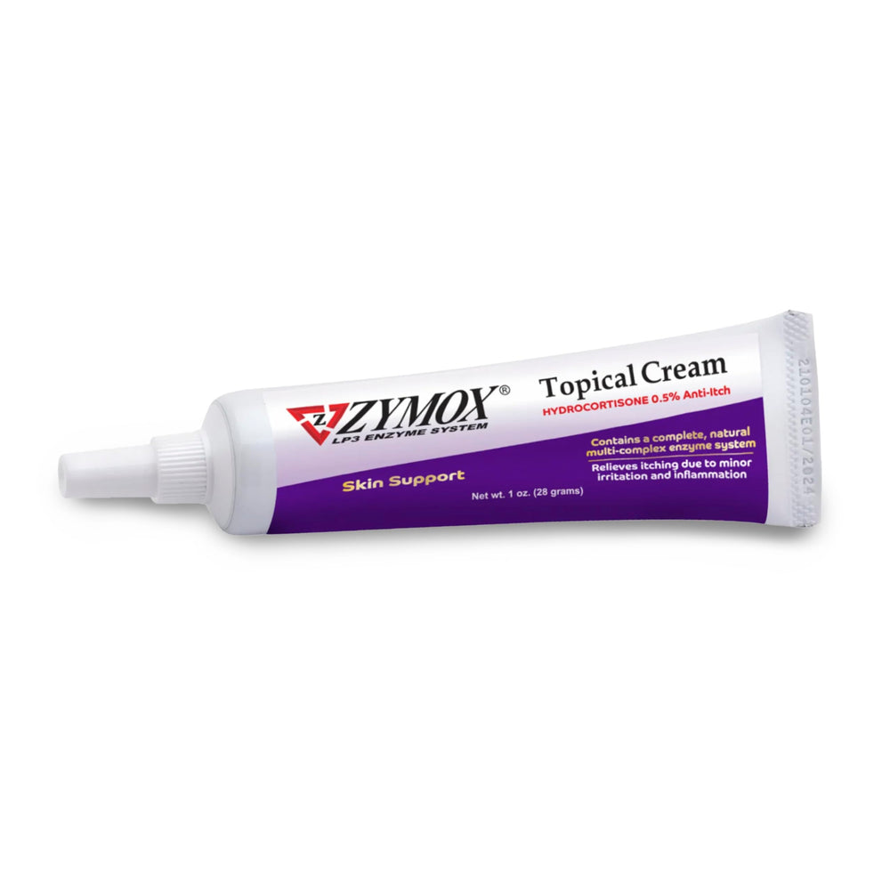 Zymox crema tópica alivia irritación de piel en perros y gatos.