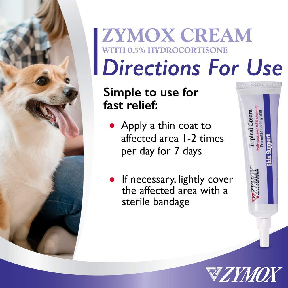Zymox crema tópica aplicación sin limpieza previa.
