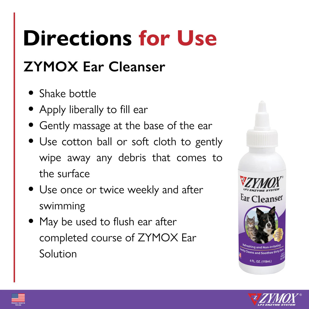 Envase de 4 oz de Zymox facilita uso en casa.