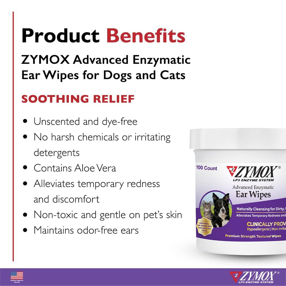 Zymox sistema enzimático LP3, acción limpiadora para oídos sensibles.