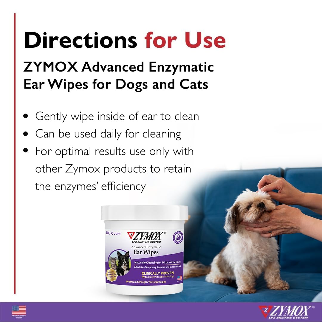Zymox textura suave, limpieza diaria sin irritación.