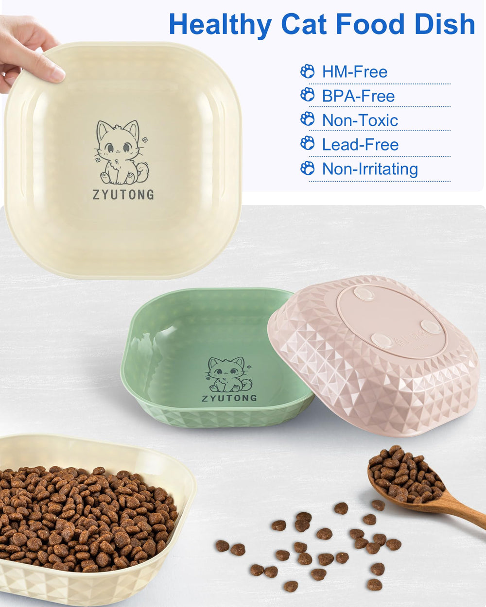 Cuenco ZYUTONG apto para lavavajillas, facilita la limpieza después de comer.