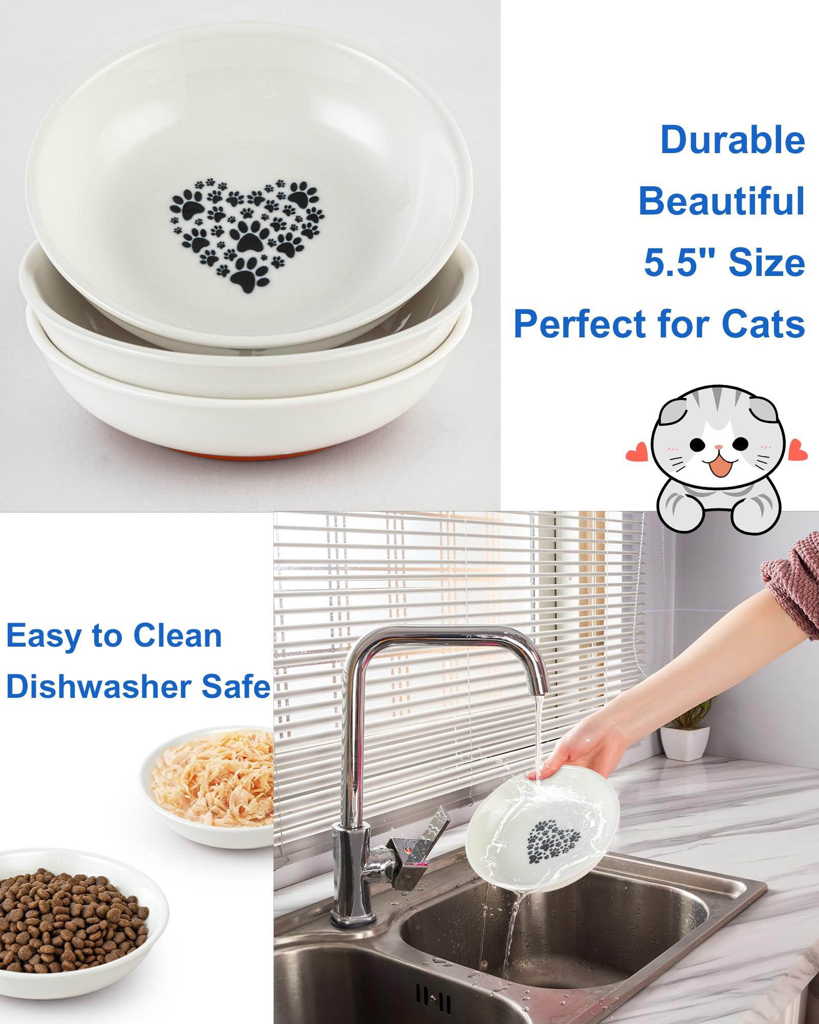 Multiuso para comida húmeda, seca o agua; práctico para la rutina diaria.